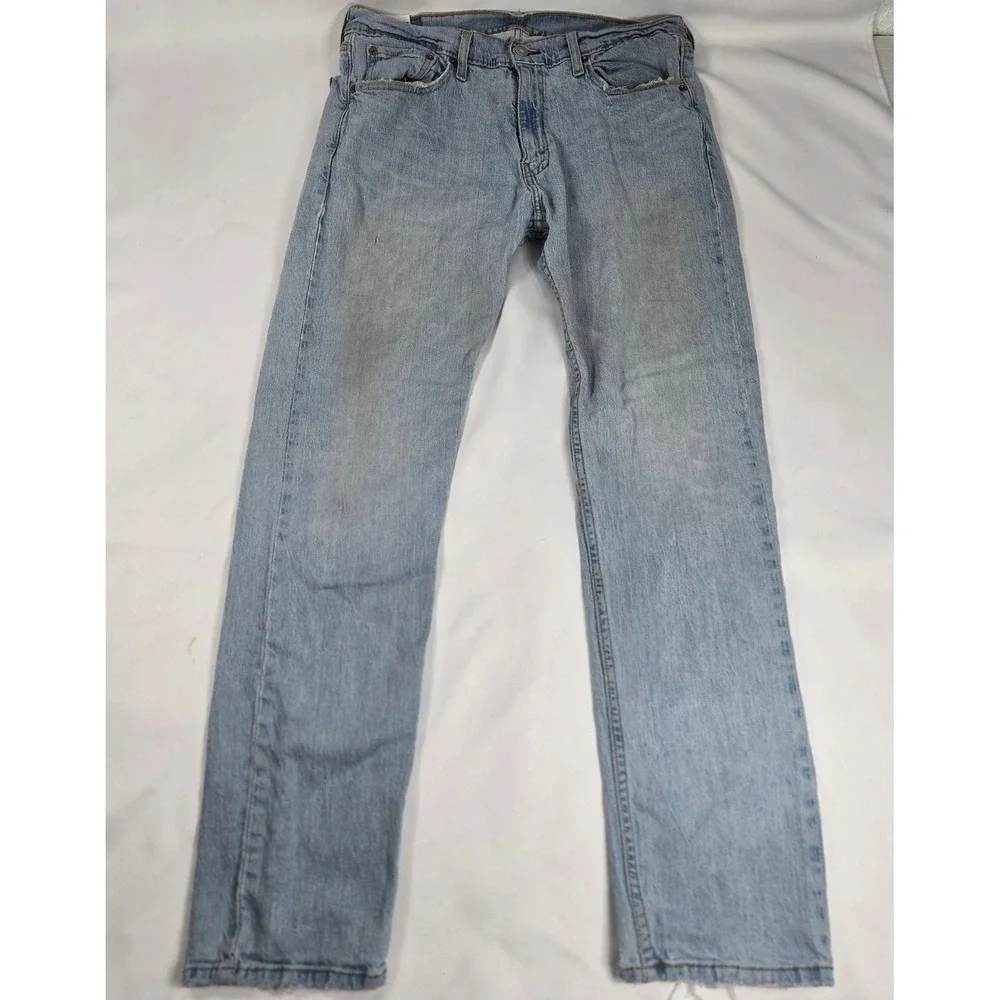 Levi's 505 Jeans Regular Fit Light Wash Denim Pants 31x32 A little Dirty Thrash